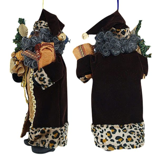 African American Leopard Santa Claus Figurine Hot on Sale - Image 2